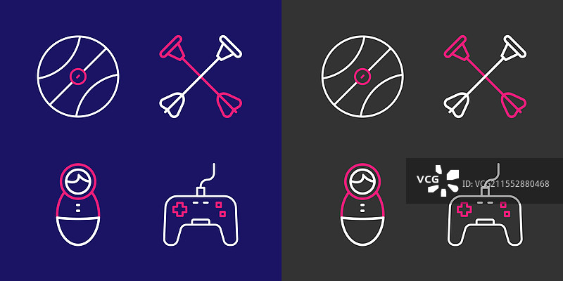 游戏手柄摇摆玩偶玩具箭头设置图片素材