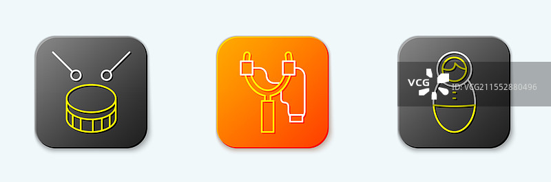 设置鼓线鼓和鼓棒弹弓图片素材