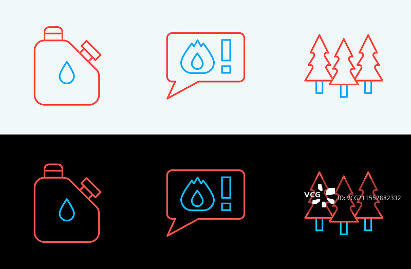 设置森林中的燃料罐和电话通话图片素材