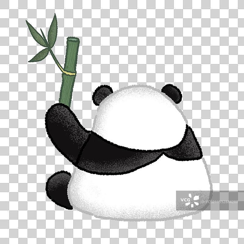 三角饭团熊猫背影图片素材