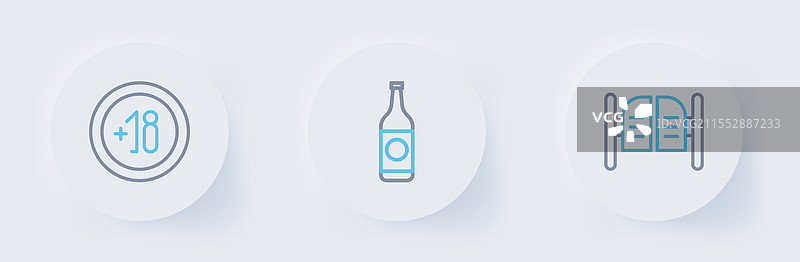 酒吧门口的酒瓶和酒精饮料，适合18岁以上人士图片素材