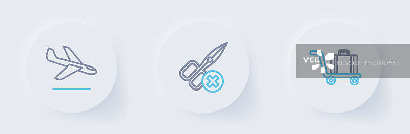 行李推车上没有剪刀和飞机图片素材