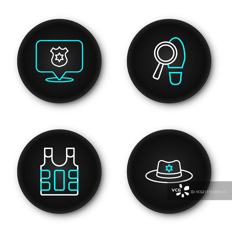 带徽章的警长帽和防弹背心图片素材