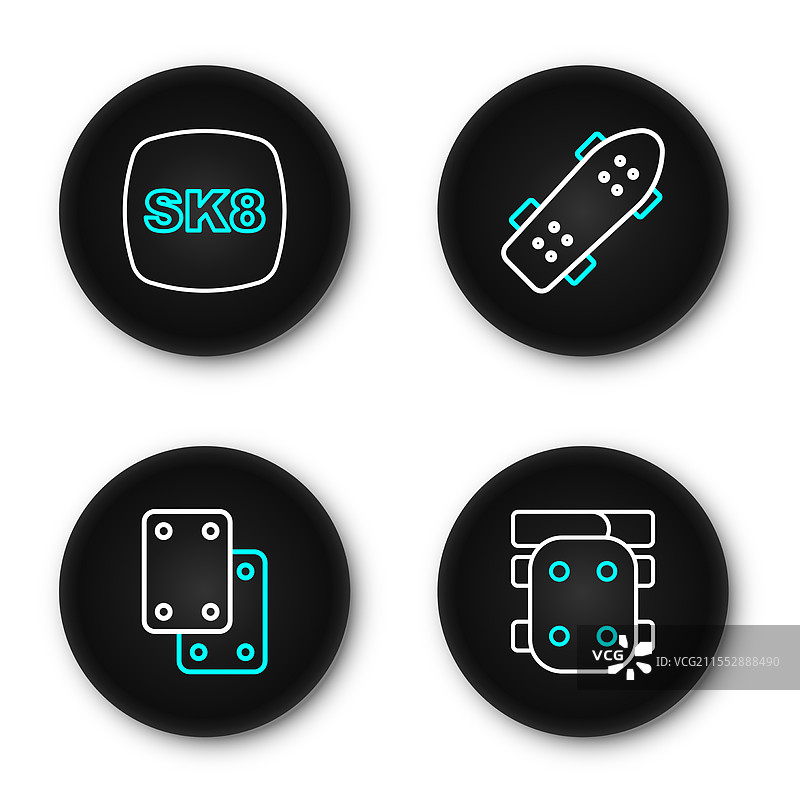 滑板护膝和图标图片素材