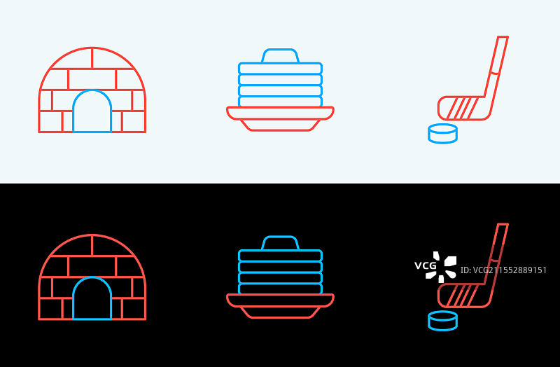 冰球杆和冰球的冰屋冰面图片素材