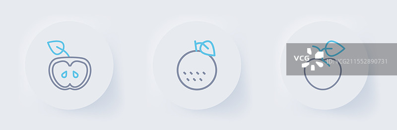 桃子或油桃与橙子排列成行图片素材