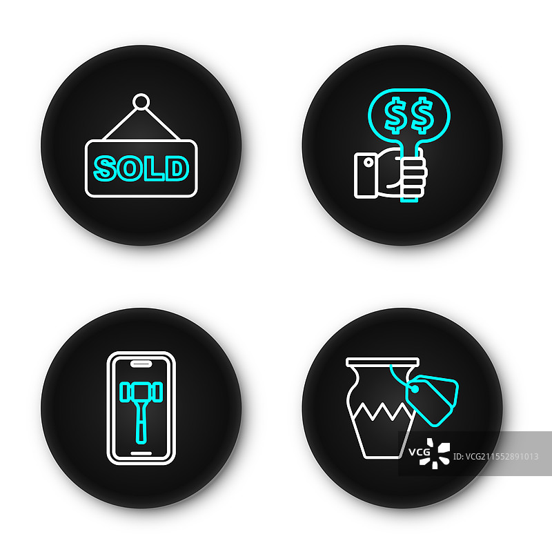 在线拍卖古代花瓶的拍卖行图片素材