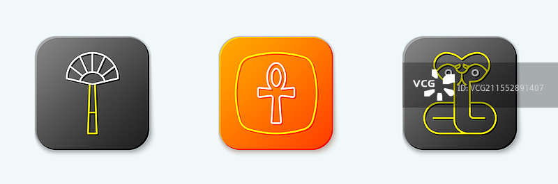 埃及风扇交叉安卡和蛇图标图片素材