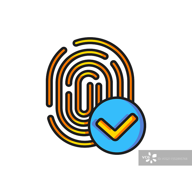 彩色指纹图标，背景为白色图片素材