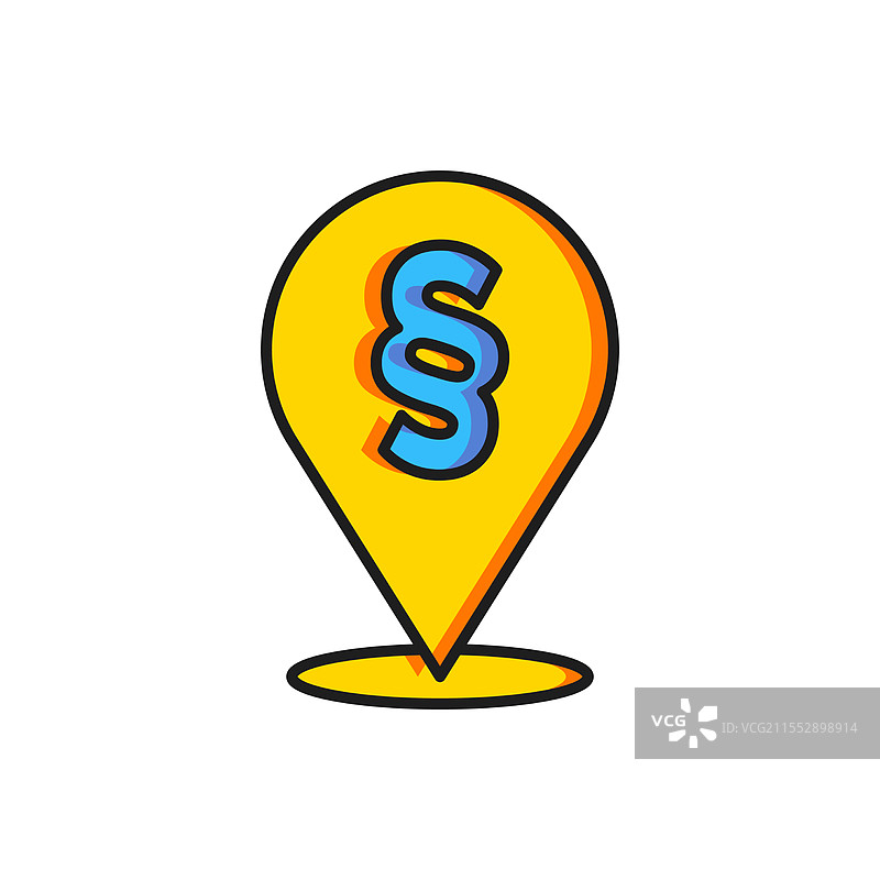 彩色地点法律图标，背景为白色图片素材