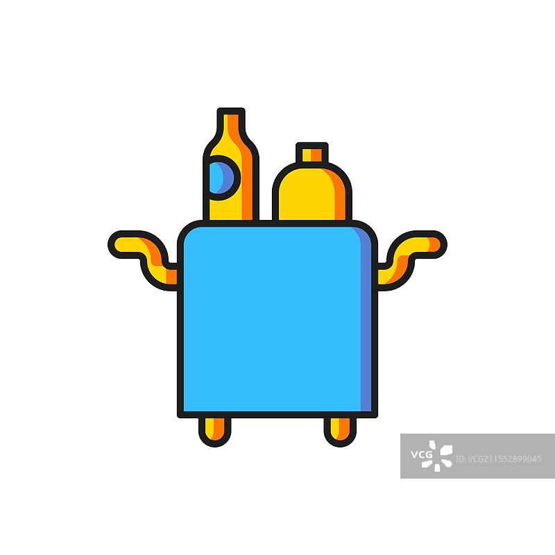 食品和饮料的彩色手推车图标图片素材