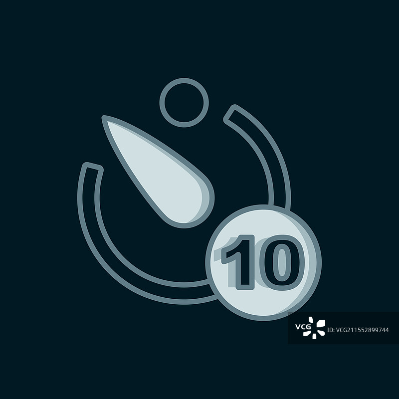 黑色背景上的线条相机定时器图标图片素材