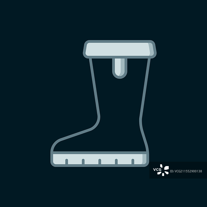 防水橡胶靴图标孤立在白色背景上图片素材