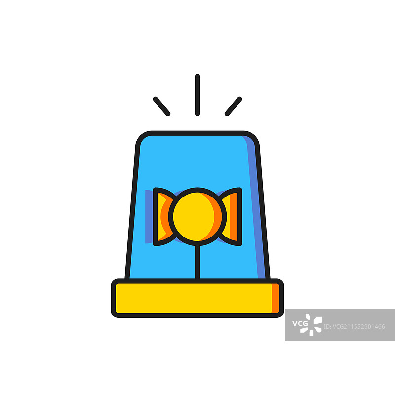 彩色闪光警报器图标，背景为白色图片素材