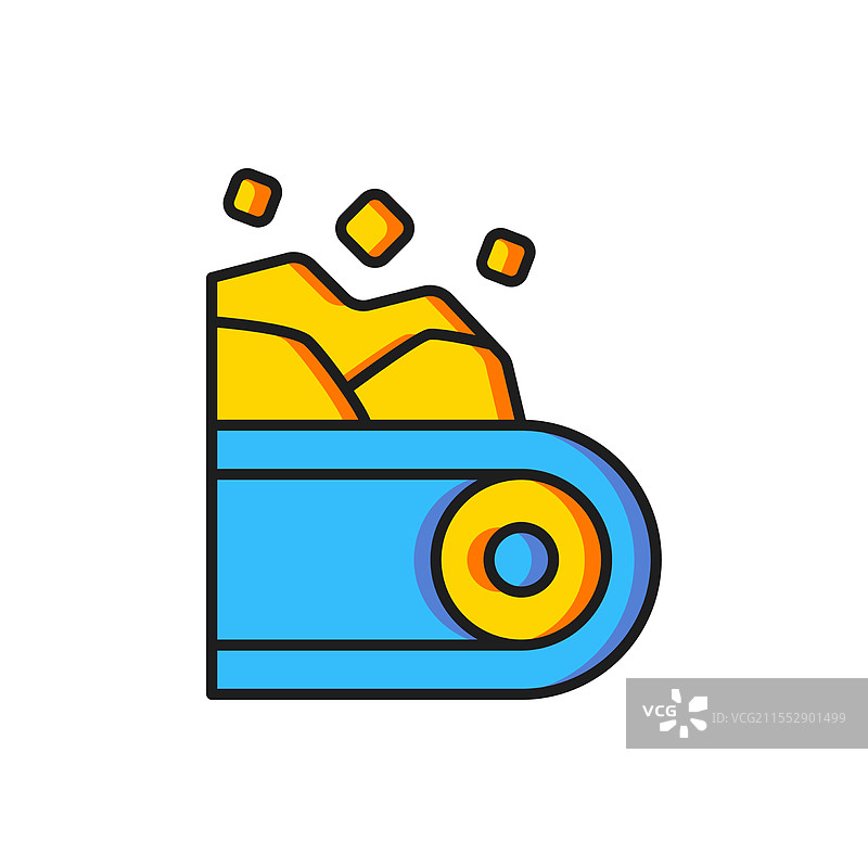 彩色输送带运送煤炭图标图片素材