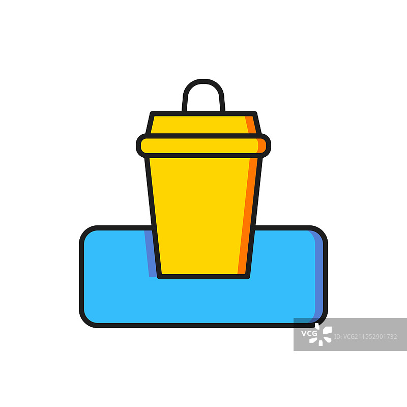 彩色垃圾桶图标，背景为白色图片素材