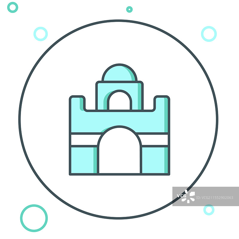 埃及房屋图标，线条风格，背景为白色图片素材