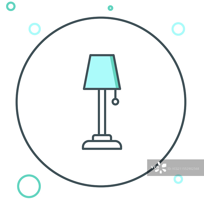 线条落地灯图标，背景为白色图片素材