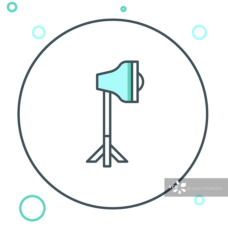 软箱中的线条工作室灯泡图标图片素材