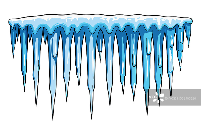 不同形状的鲜艳蓝色冰柱合集图片素材