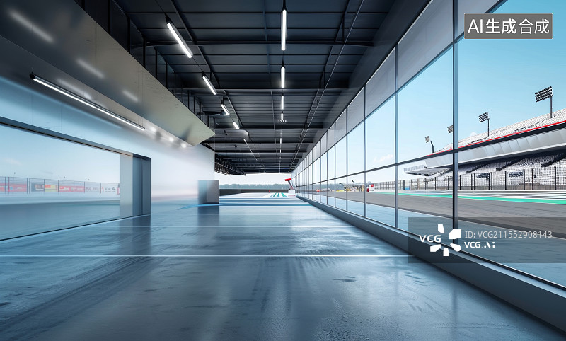 【AI数字艺术】赛车场看台车库图片素材