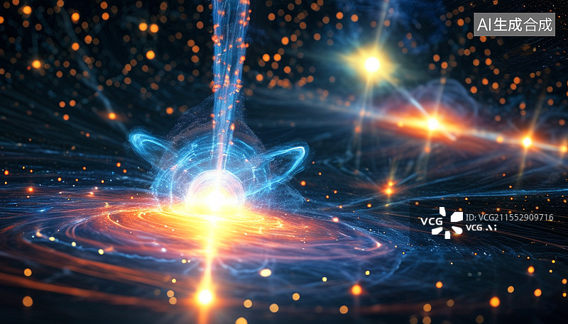 【AI数字艺术】物理学原子能能量释放科技概念图片素材