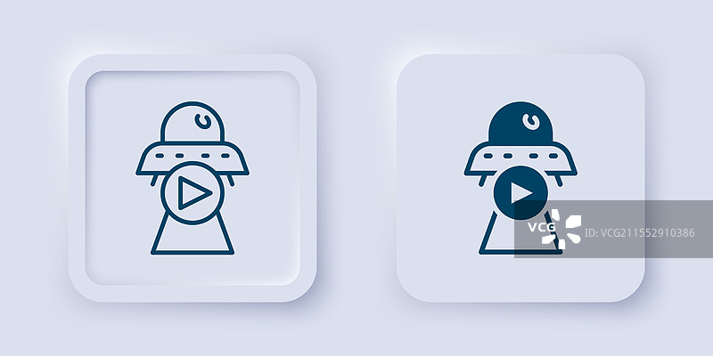 填充和轮廓的科幻图标孤立图形图片素材