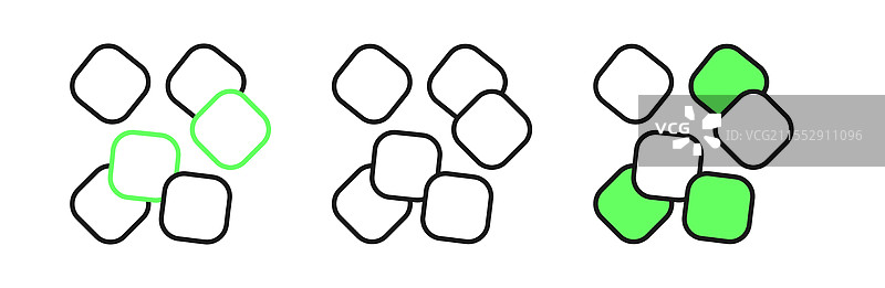 一组糖块图标，孤立在白色背景上图片素材