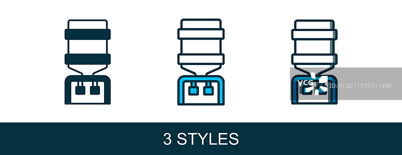 办公室和家庭用的填充轮廓水冷却器图片素材