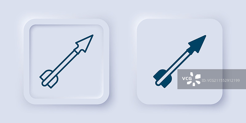 填充和轮廓的中世纪箭头图标图片素材