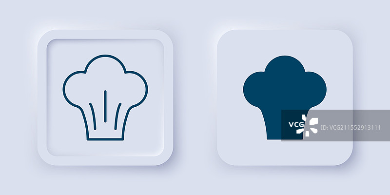 填充和轮廓厨师帽图标，背景为灰色图片素材