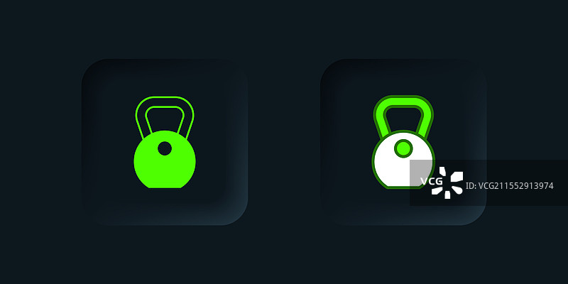 绿色重量图标，独立于黑色背景图片素材