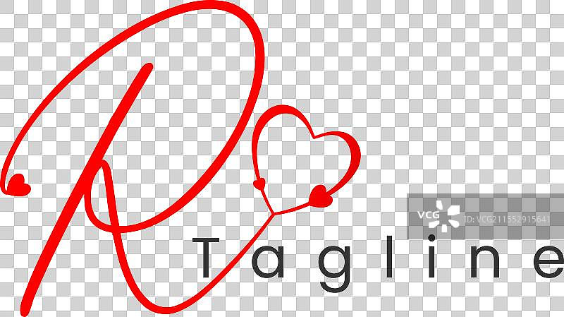 带有爱意的字母R标志设计图片素材