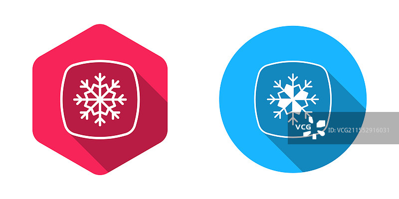 填充和轮廓雪花图标，孤立于背景中图片素材