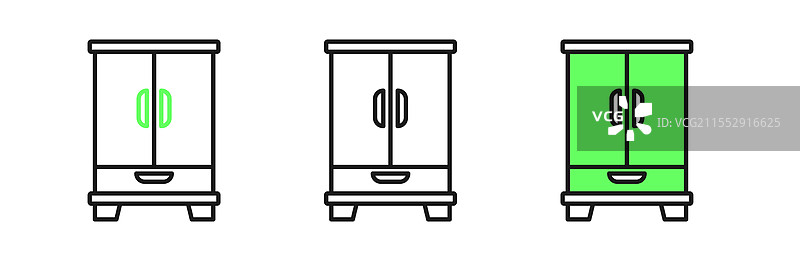 衣柜图标，孤立在白色背景上图片素材