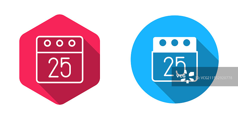 填充和轮廓的圣诞节日历图标图片素材