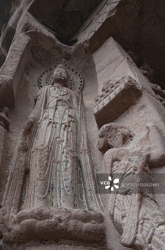 四川邛崃石笋山石窟造像图片素材