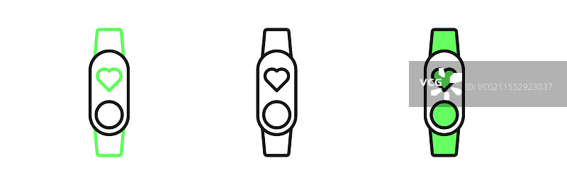 显示心率图标的智能手表图片素材