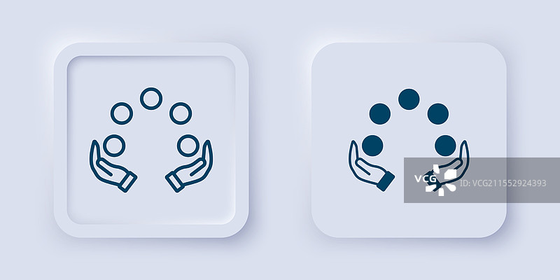 填充和轮廓的杂耍球图标，孤立在图片素材