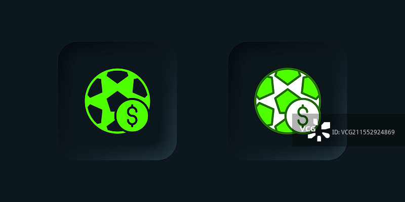 绿色足球博彩金钱图标图片素材