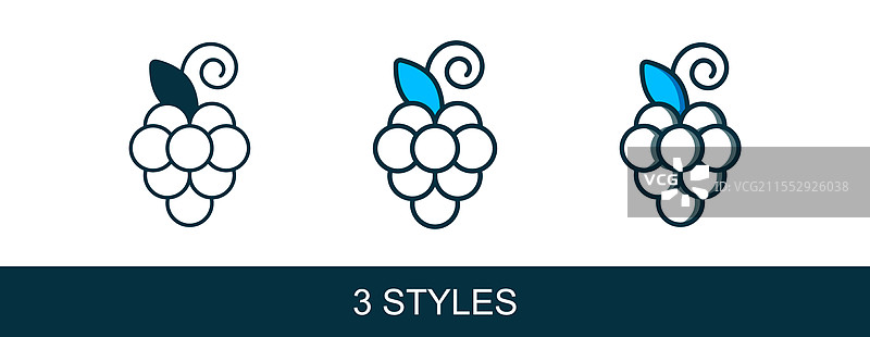 填充轮廓的葡萄柚图标，背景为白色图片素材