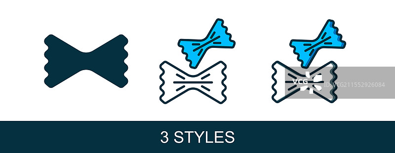 填充轮廓的通心粉图标，背景为白色图片素材