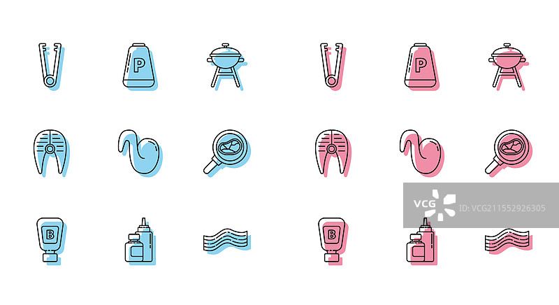 调料瓶、肉夹、培根条图片素材