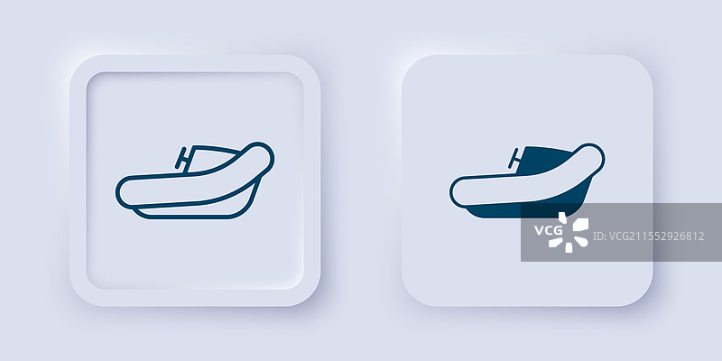 充气船（充气和轮廓）配有舷外发动机图片素材