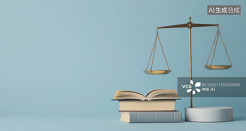 【AI数字艺术】法律司法的正义天平概念图图片素材