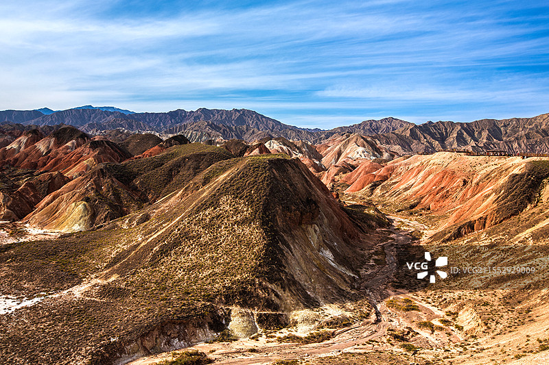 中国甘肃省张掖市七彩丹霞景区自然风光图片素材