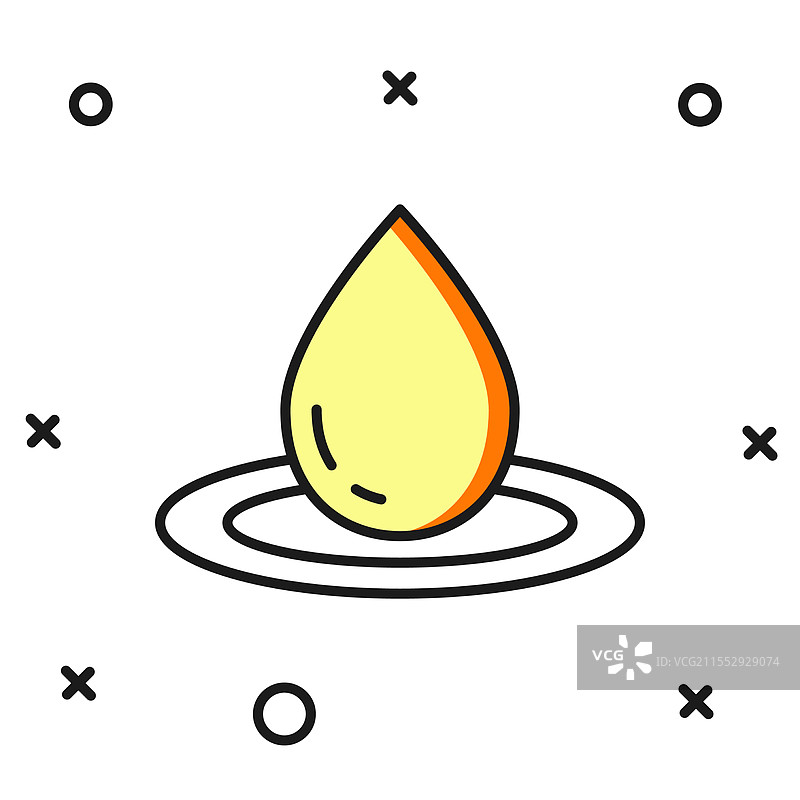 填充轮廓水滴图标，白色背景下独立展示图片素材