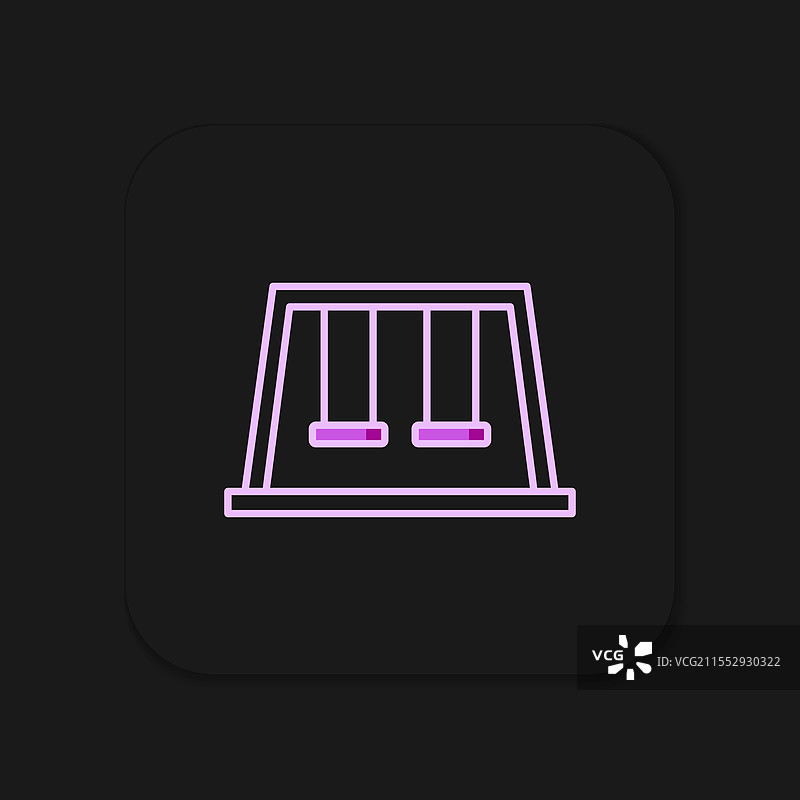 儿童夏季游戏中的填充轮廓秋千图片素材