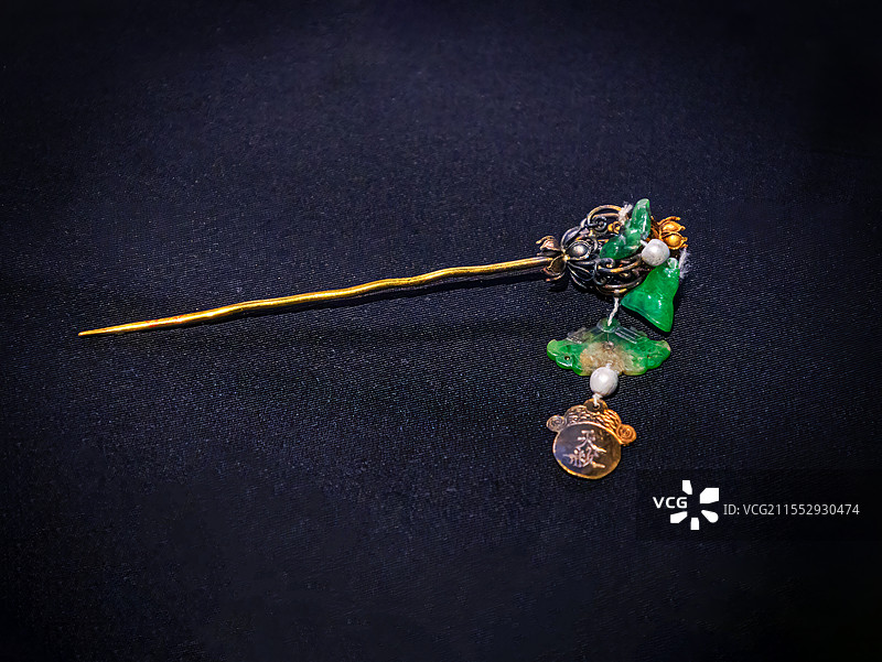 浙江省博物馆藏明朝禅杖形金簪图片素材