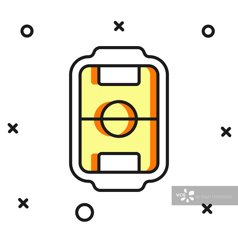 填充轮廓的桌上足球游戏爱好者图片素材